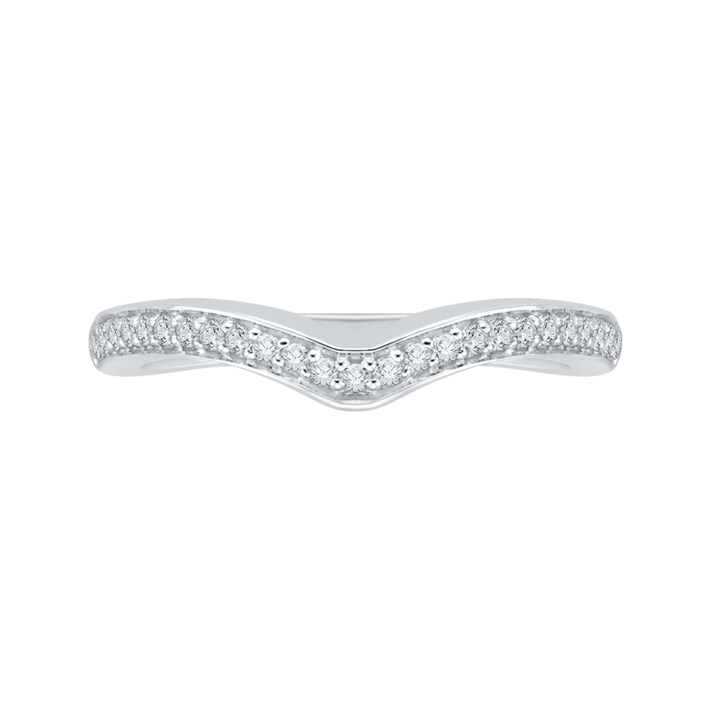 Round Diamond Wedding Band in 14K White Gold