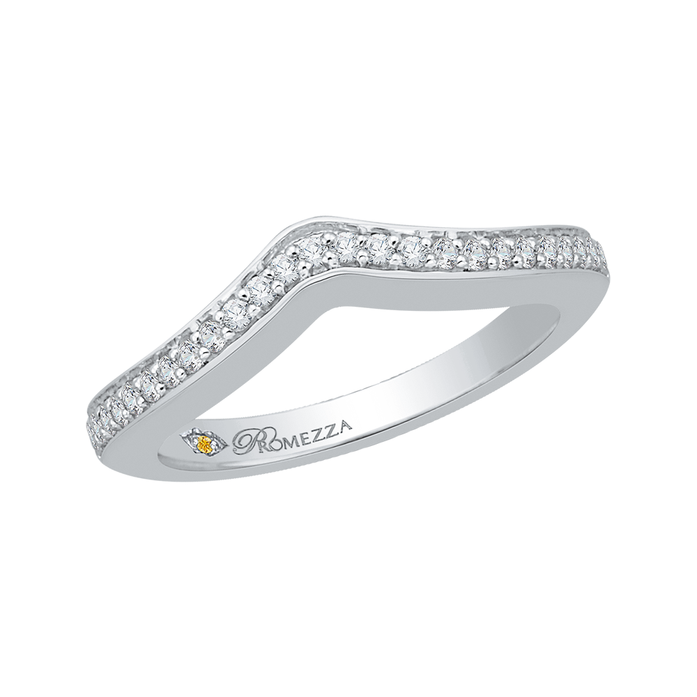 Round Diamond Wedding Band in 14K White Gold