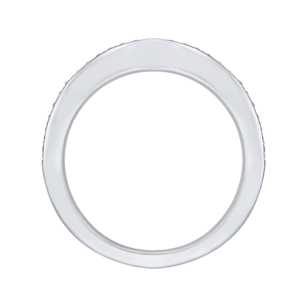 Round Diamond Wedding Band in 14K White Gold