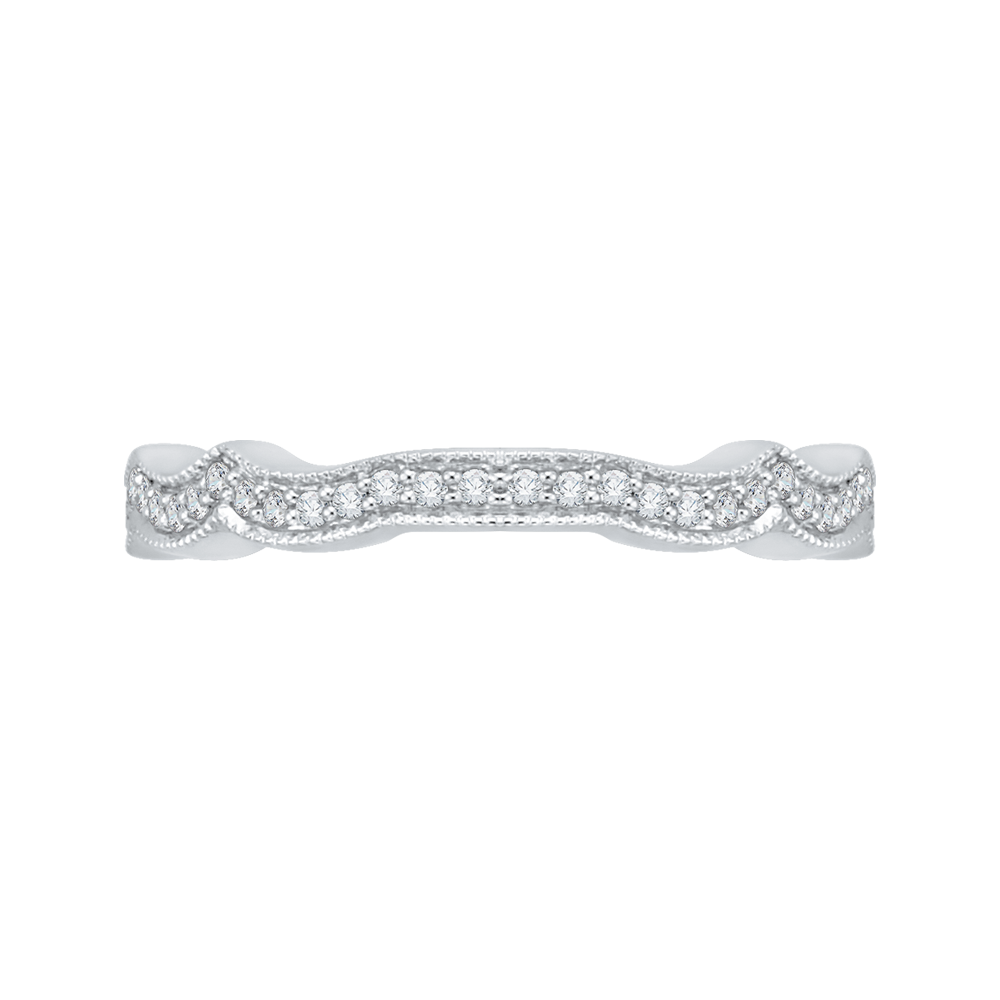 Round Diamond Wedding band in 14K White Gold