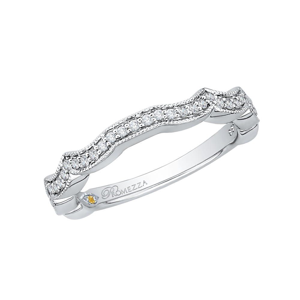 Round Diamond Wedding band in 14K White Gold