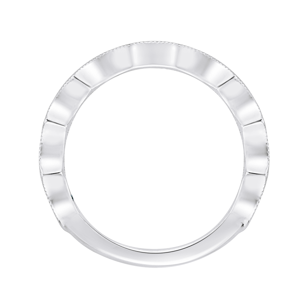 Round Diamond Wedding band in 14K White Gold