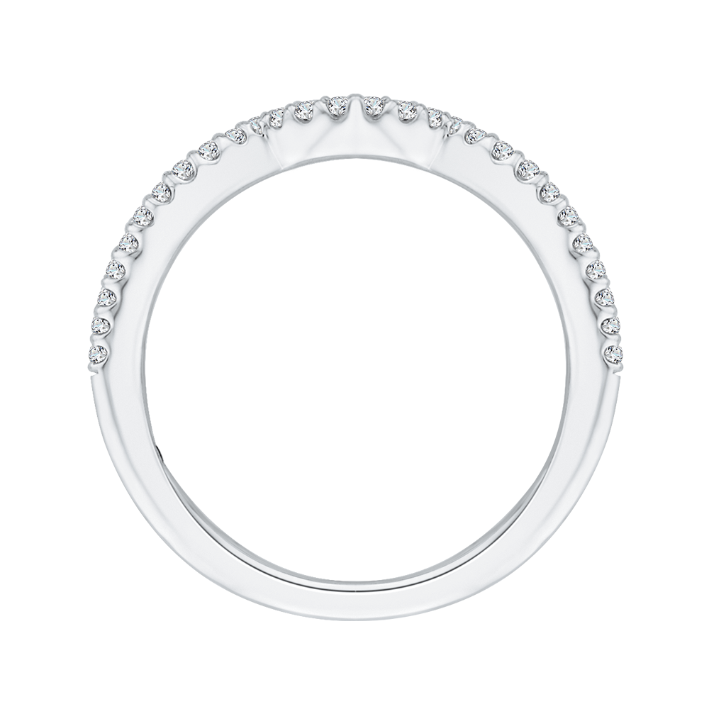 Round Diamond Wedding Band in 14K White Gold