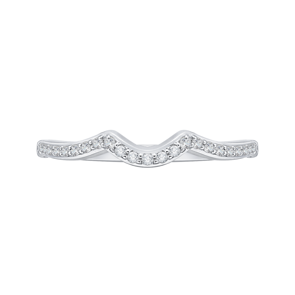 Round Diamond Wedding Band in 14K White Gold