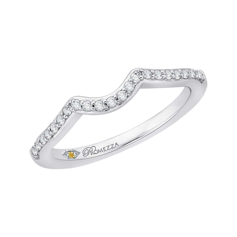 Round Diamond Wedding Band in 14K White Gold