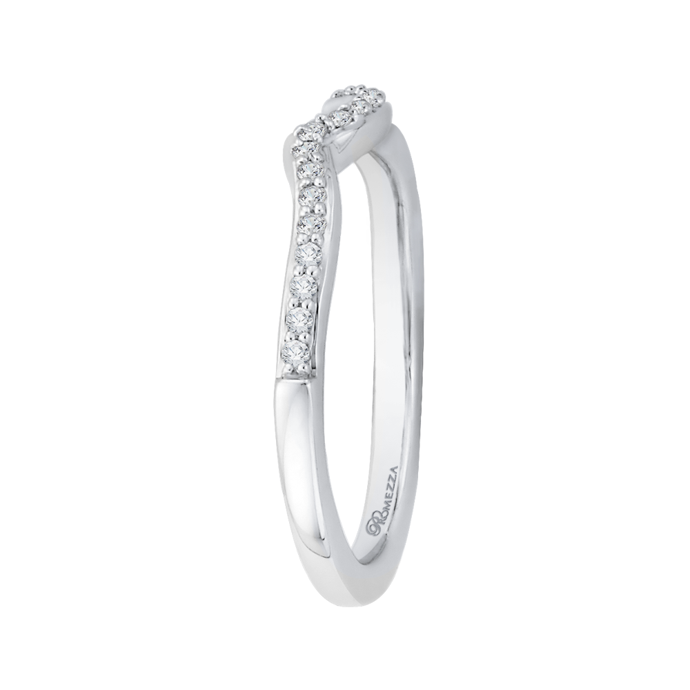 Round Diamond Wedding Band in 14K White Gold