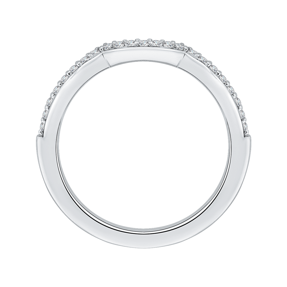 Round Diamond Wedding Band in 14K White Gold