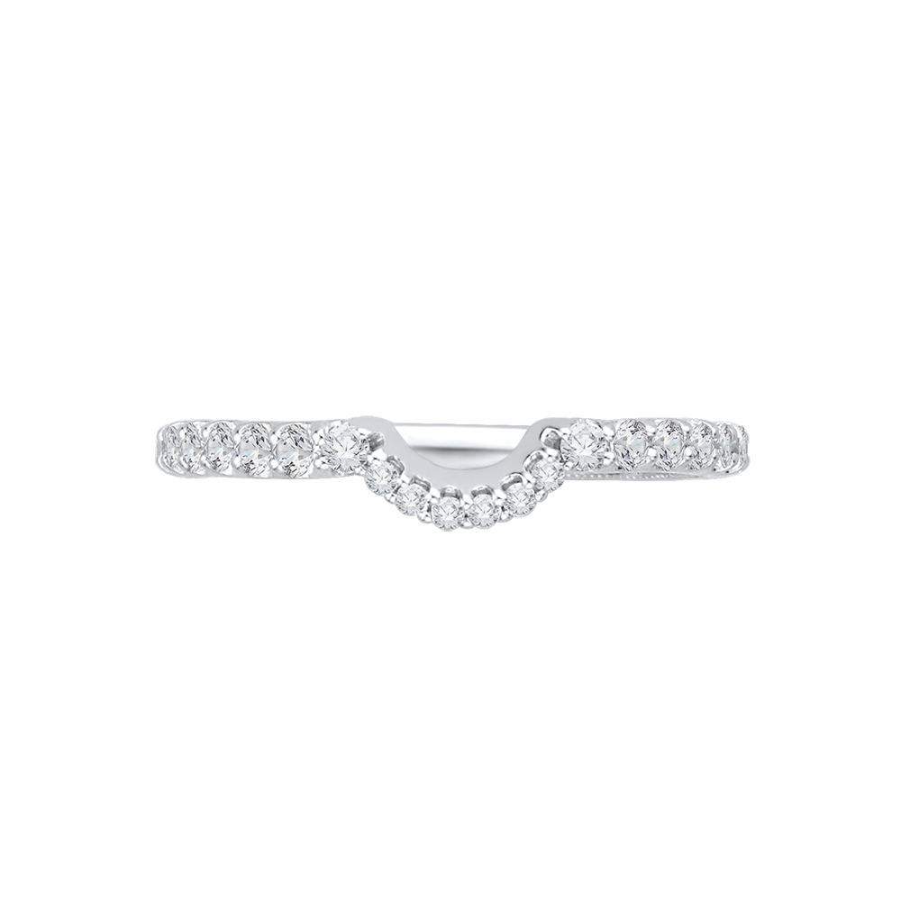 Round Diamond Wedding Band in 14K White Gold