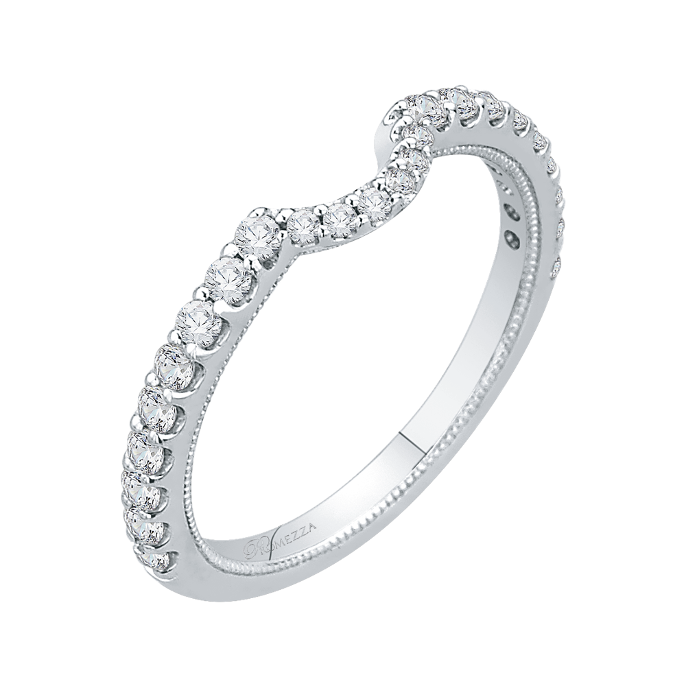 Round Diamond Wedding Band in 14K White Gold