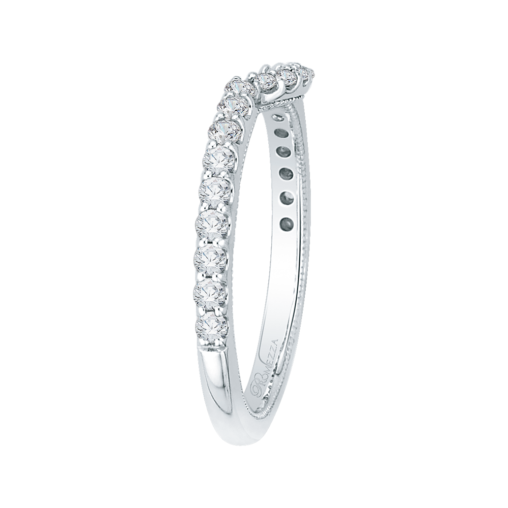 Round Diamond Wedding Band in 14K White Gold
