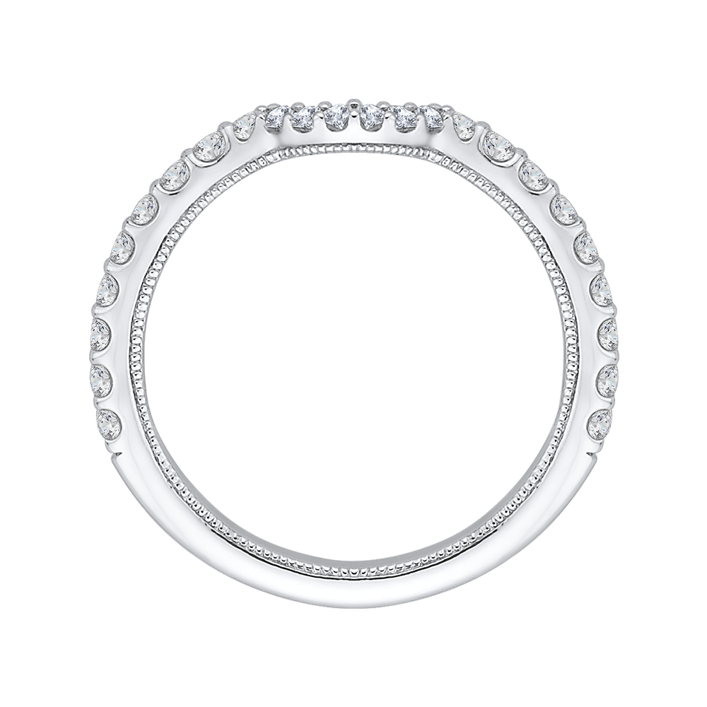 Round Diamond Wedding Band in 14K White Gold