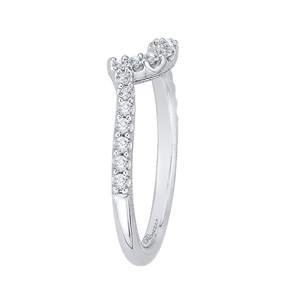 Round Diamond Half-Eternity Wedding Band in 14K White Gold