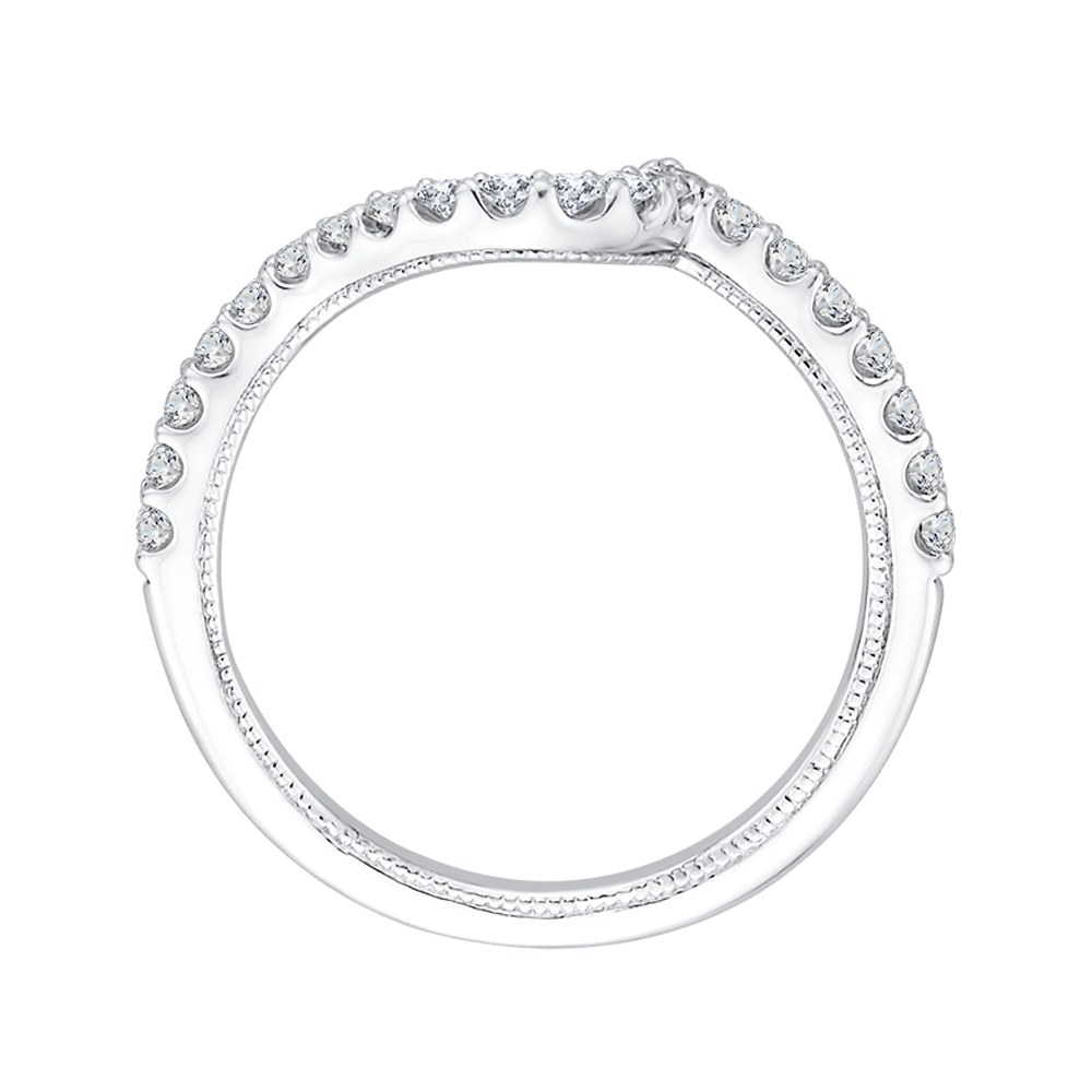 Round Diamond Half-Eternity Wedding Band in 14K White Gold