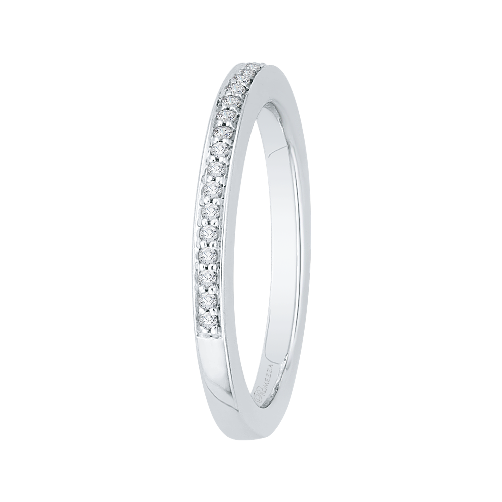 Round Diamond Half-Eternity Wedding Band in 14K White Gold
