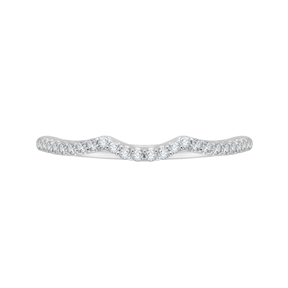 Round Diamond Half-Eternity Wedding Band in 14K White Gold