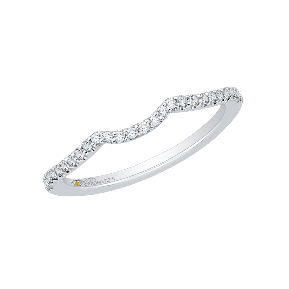 Round Diamond Half-Eternity Wedding Band in 14K White Gold