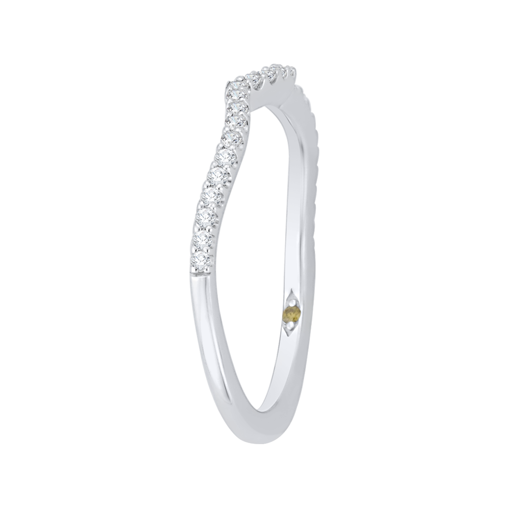 Round Diamond Half-Eternity Wedding Band in 14K White Gold