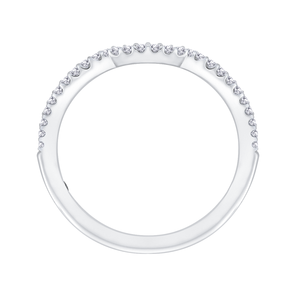 Round Diamond Half-Eternity Wedding Band in 14K White Gold