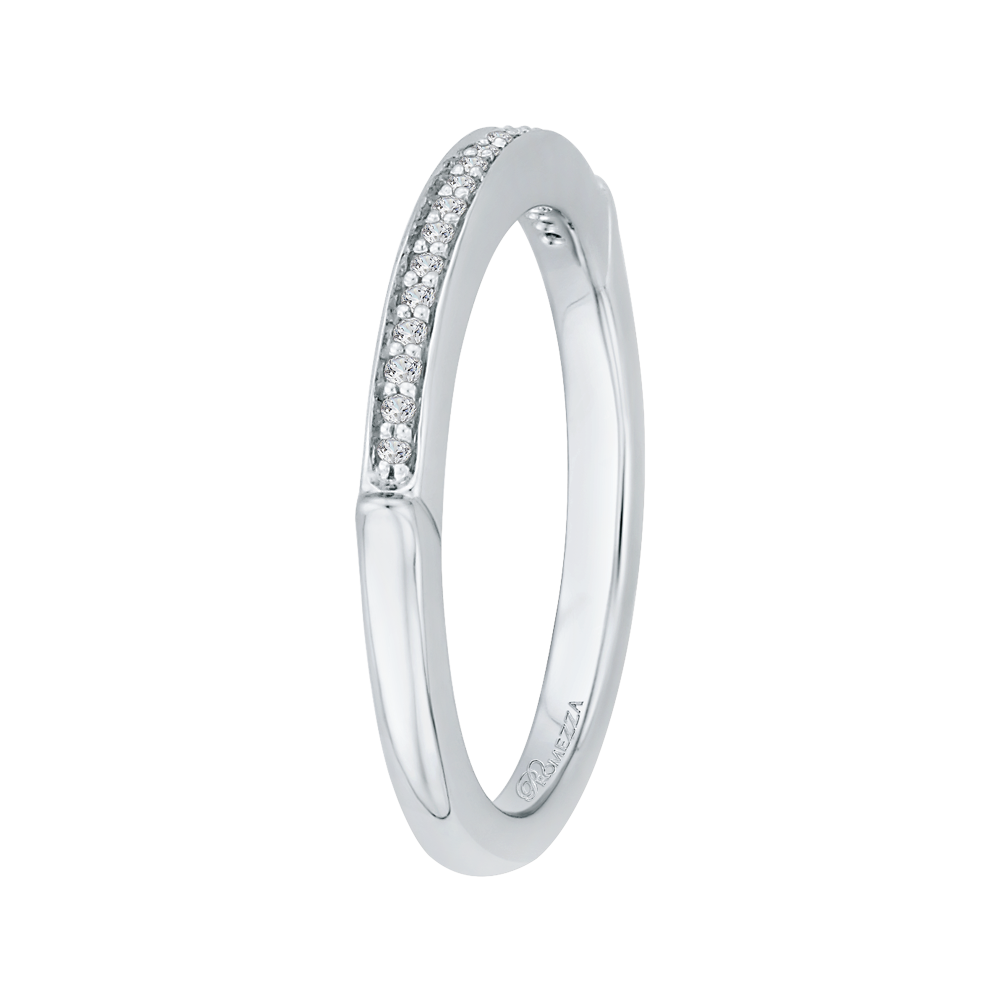 Round Diamond Wedding Band in 14K White Gold