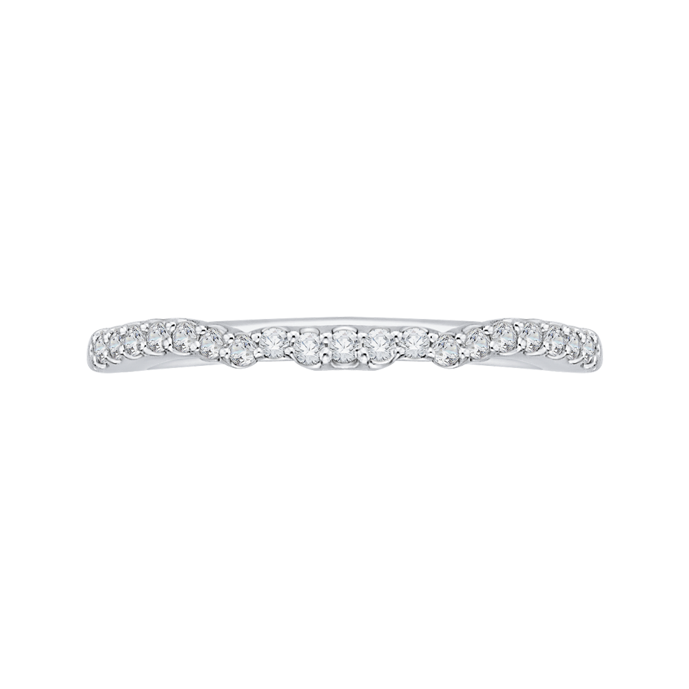Round Diamond Wedding Band in 14K White Gold