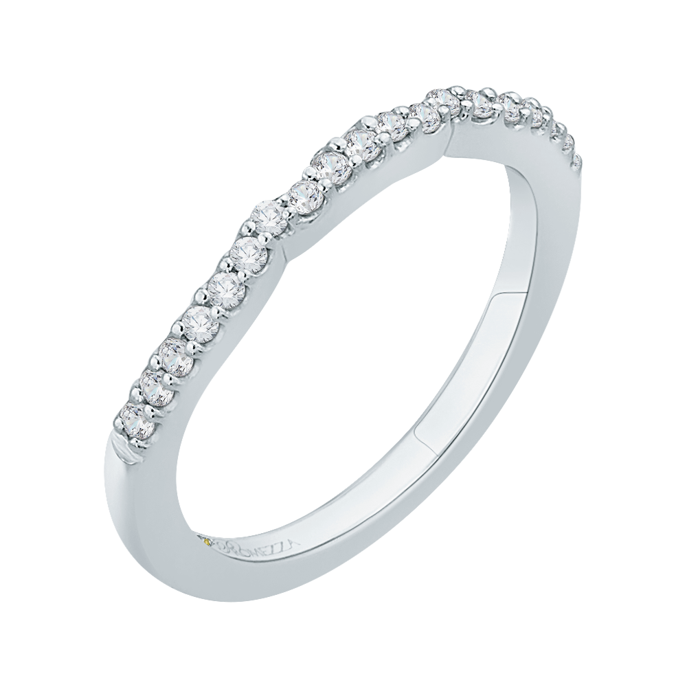 Round Diamond Wedding Band in 14K White Gold