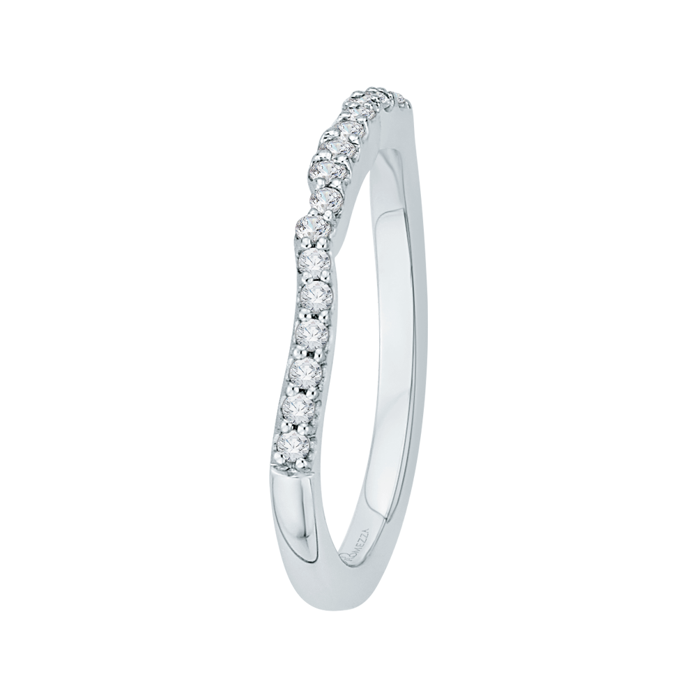 Round Diamond Wedding Band in 14K White Gold
