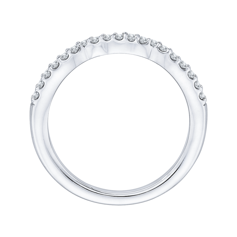 Round Diamond Wedding Band in 14K White Gold