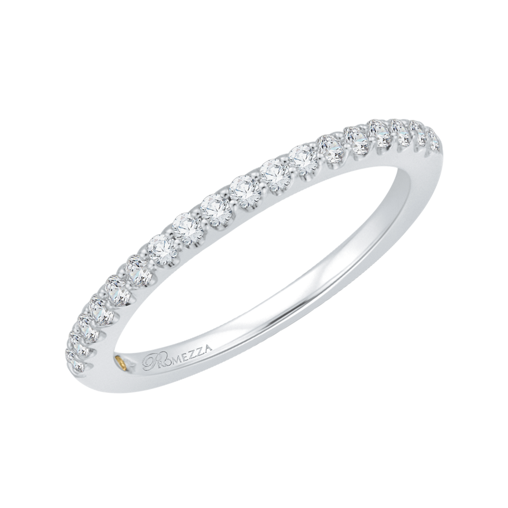 Round Diamond Half-Eternity Wedding Band in 14K White Gold