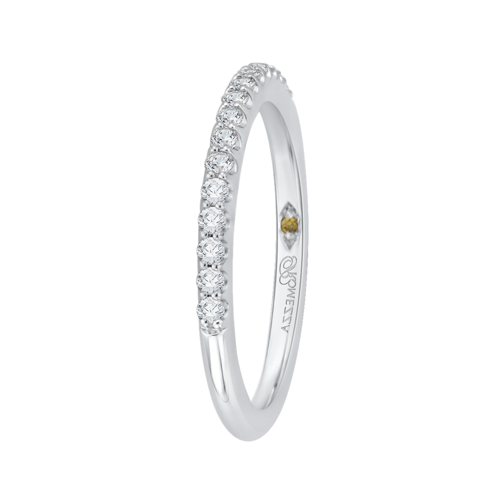 Round Diamond Half-Eternity Wedding Band in 14K White Gold