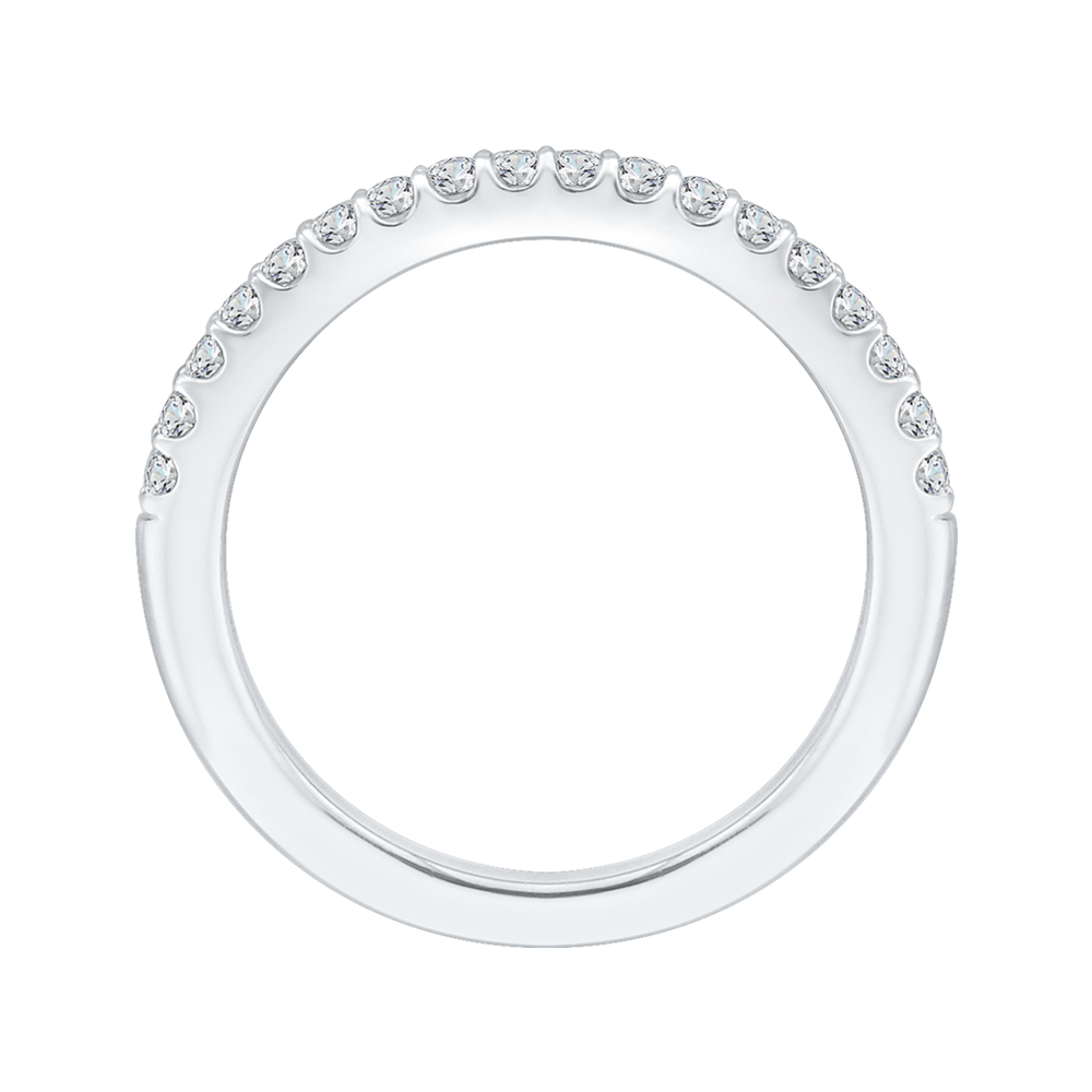 Round Diamond Half-Eternity Wedding Band in 14K White Gold