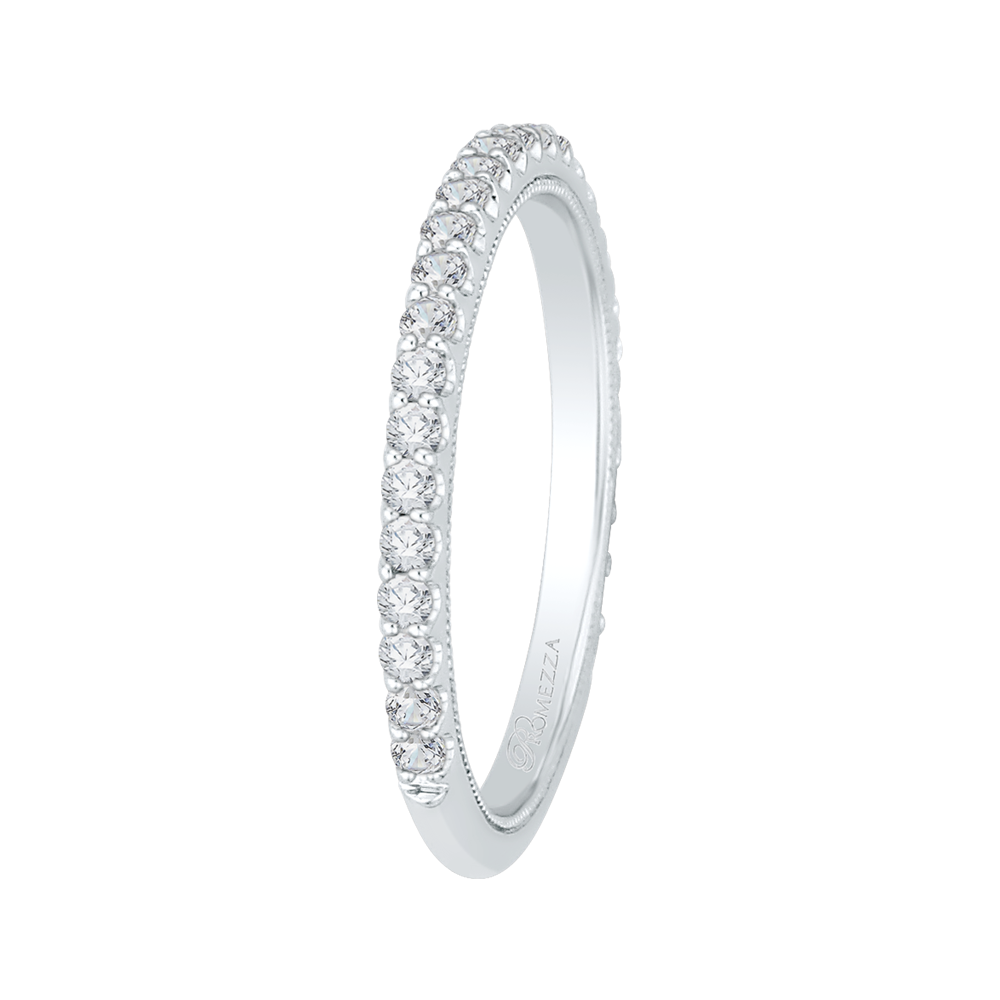 Round Diamond Wedding Band in 14K White Gold