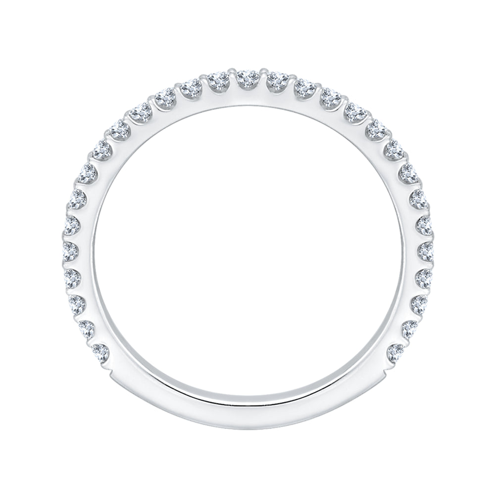 Round Diamond Wedding Band in 14K White Gold