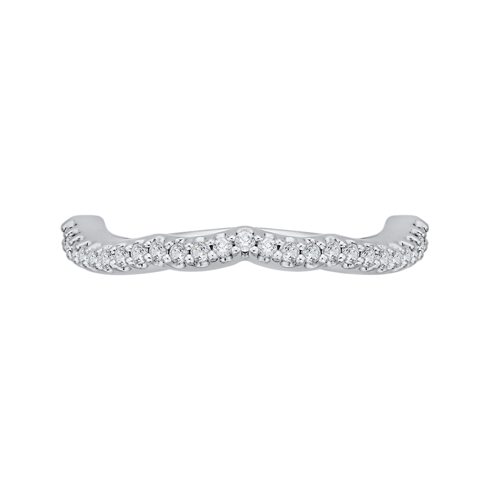 Round Diamond Wedding Band in 14K White Gold
