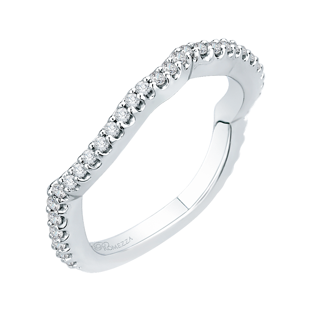 Round Diamond Wedding Band in 14K White Gold