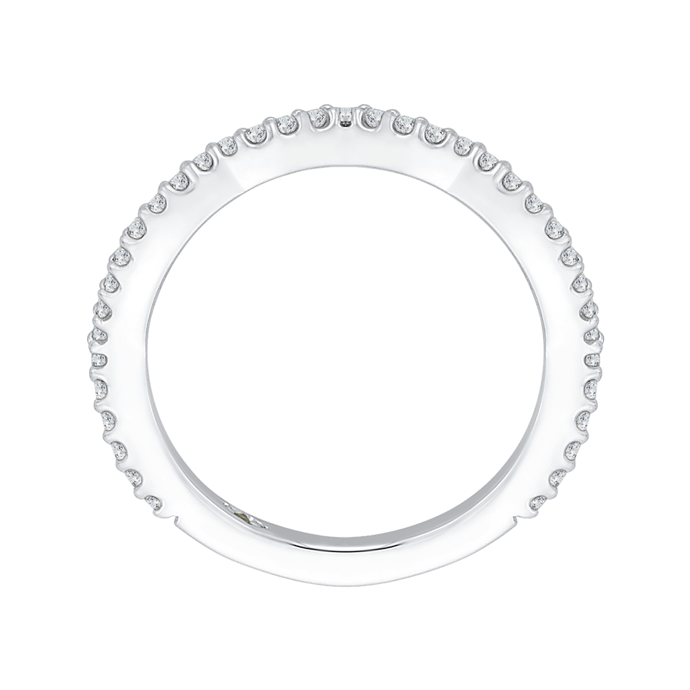 Round Diamond Wedding Band in 14K White Gold