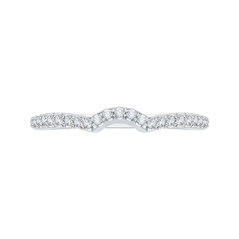 Round Diamond Half-Eternity Wedding Band in 14K White Gold