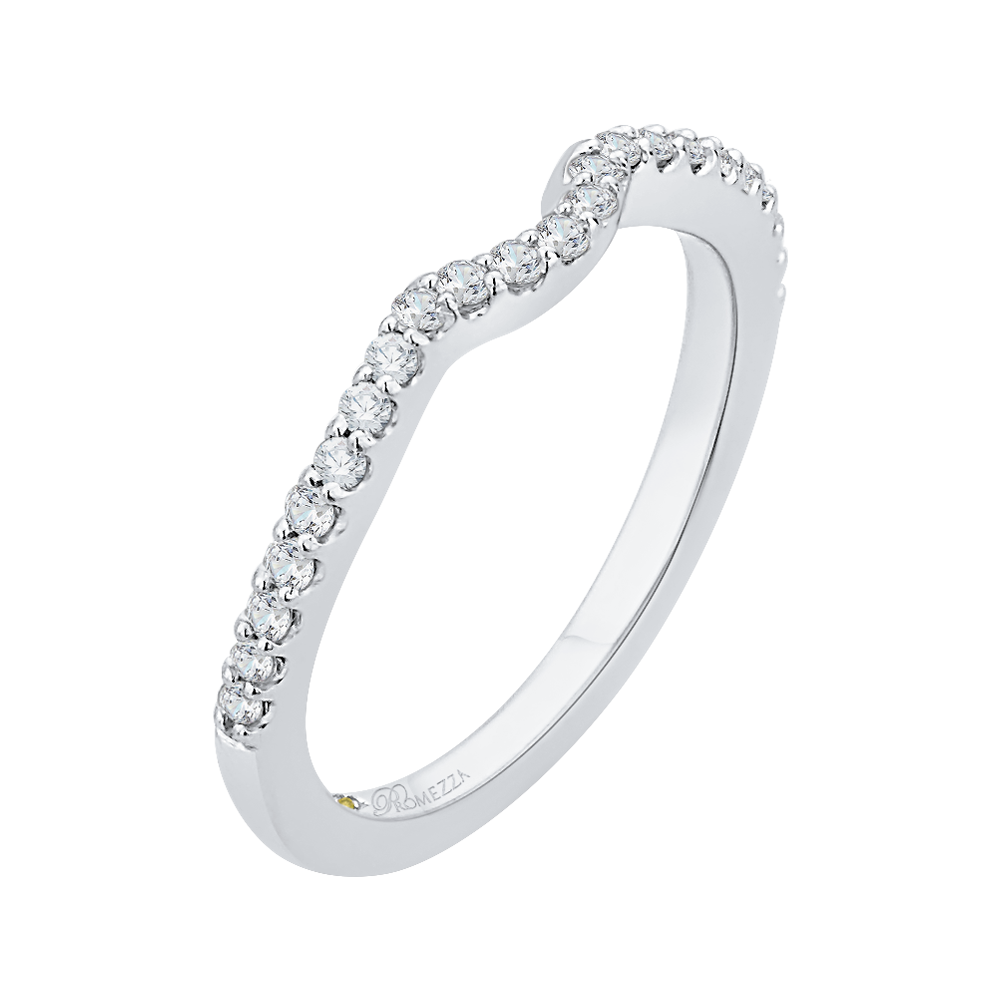 Round Diamond Half-Eternity Wedding Band in 14K White Gold
