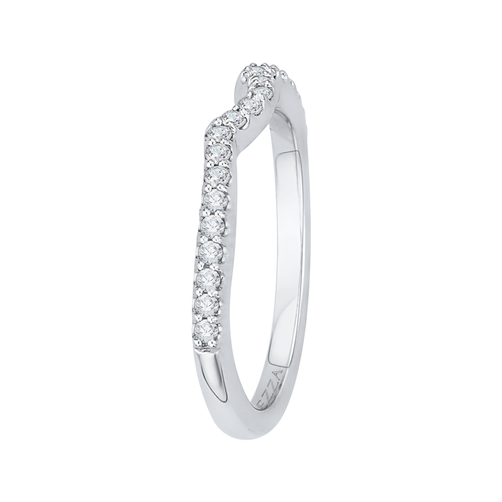 Round Diamond Half-Eternity Wedding Band in 14K White Gold