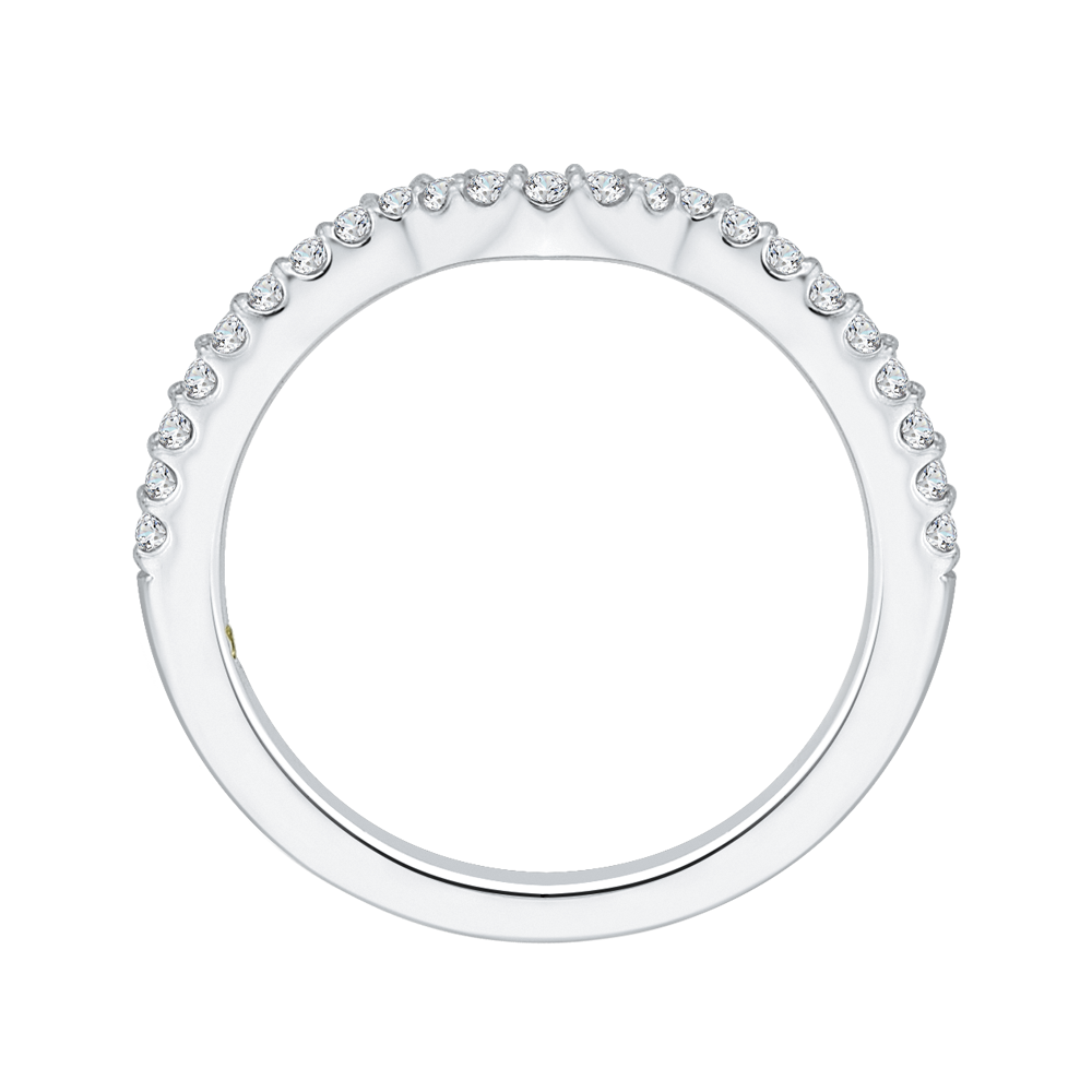 Round Diamond Half-Eternity Wedding Band in 14K White Gold