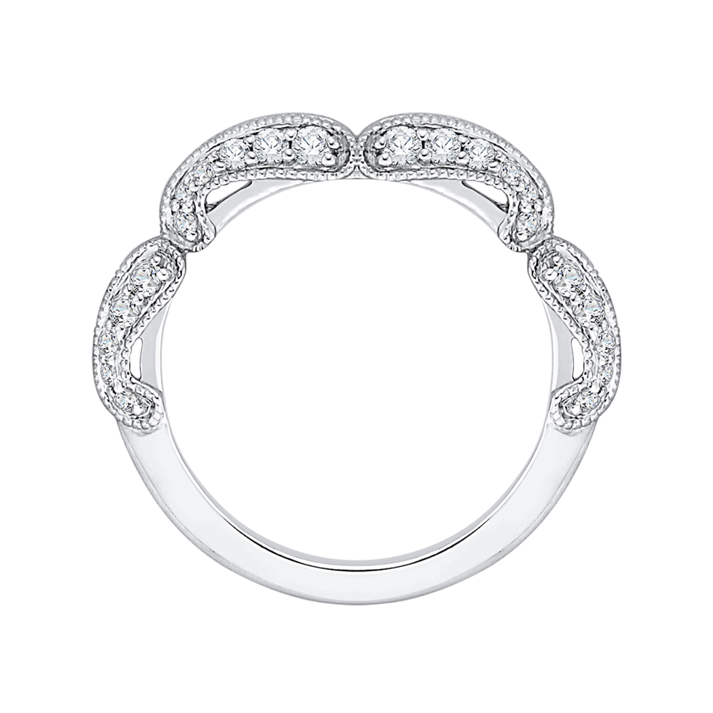Round Diamond Wedding Band in 14K White Gold