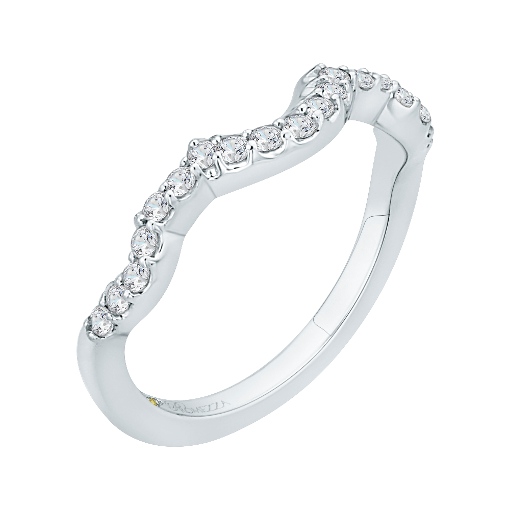 Round Diamond Half-Eternity Wedding Band in 14K White Gold