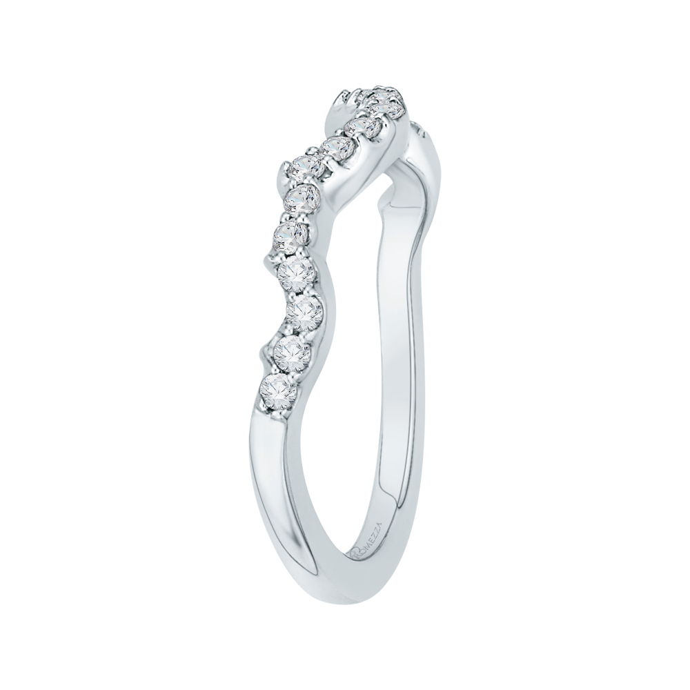 Round Diamond Half-Eternity Wedding Band in 14K White Gold