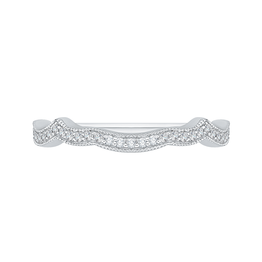 Round Diamond Wedding Band in 14K White Gold