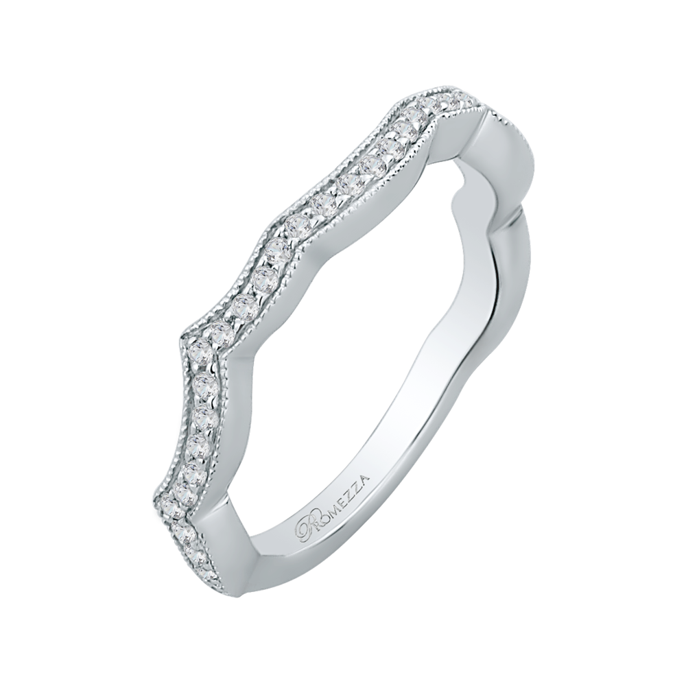 Round Diamond Wedding Band in 14K White Gold
