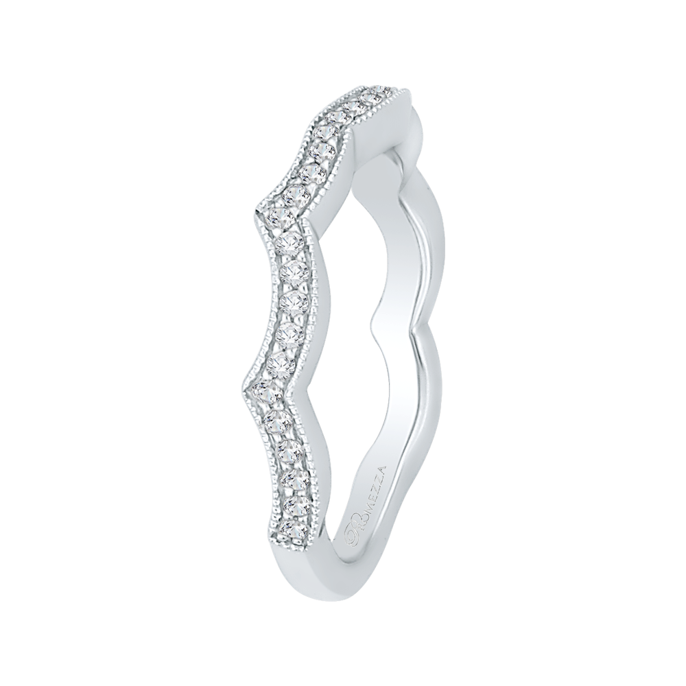 Round Diamond Wedding Band in 14K White Gold