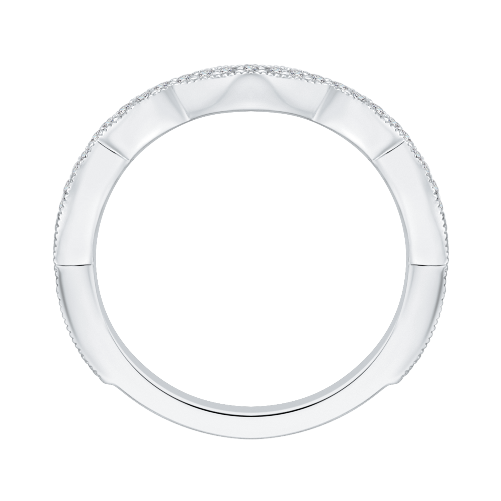 Round Diamond Wedding Band in 14K White Gold