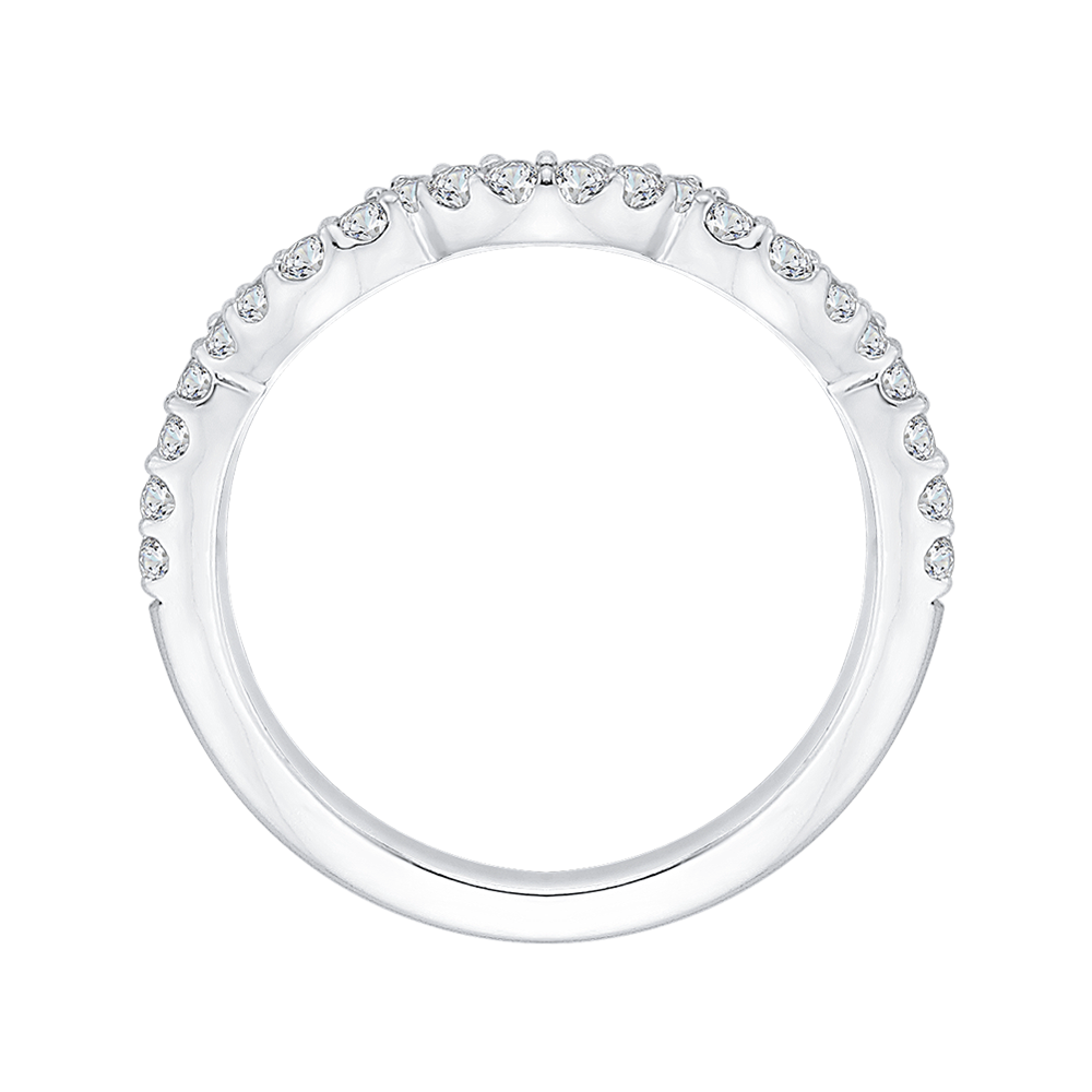 Round Diamond Wedding Band in 14K White Gold