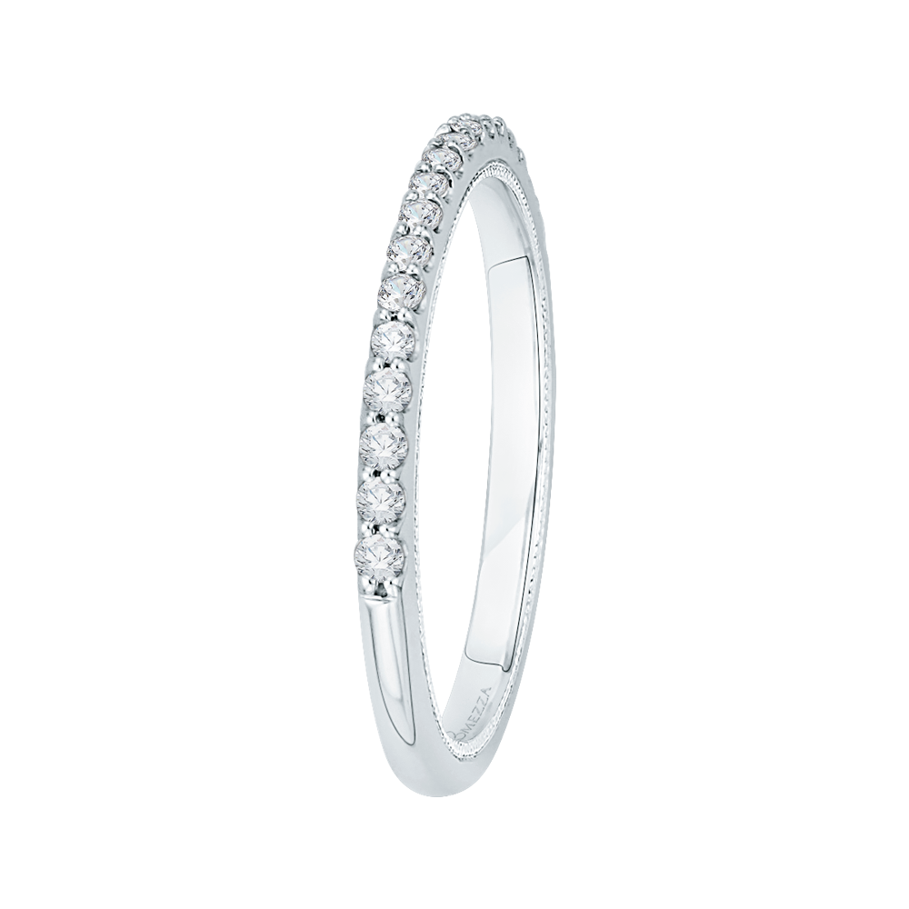 Round Diamond Half-Eternity Wedding Band in 14K White Gold