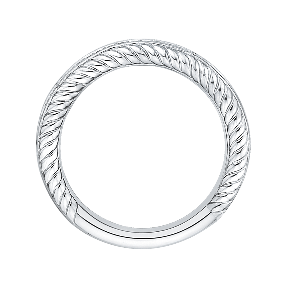 Round Diamond Wedding Band in 14K White Gold