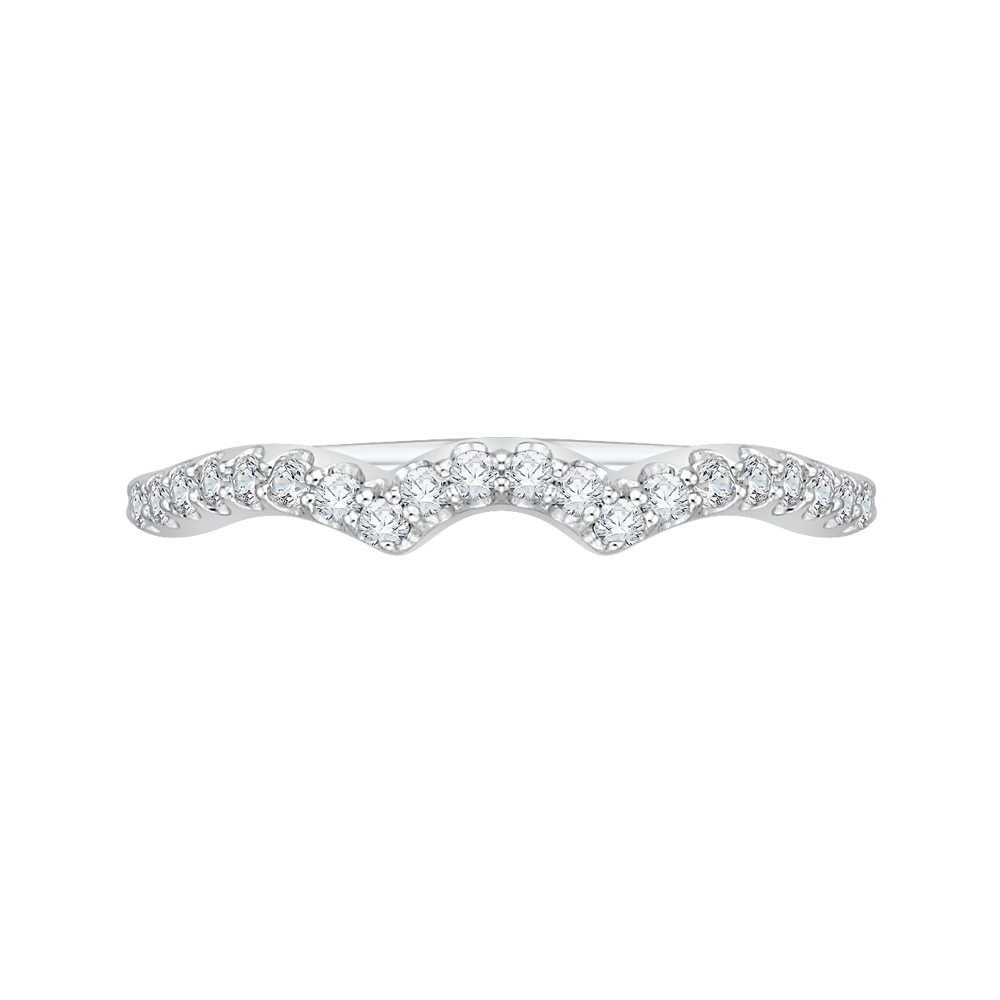 Round Diamond Half-Eternity Wedding Band in 14K White Gold